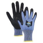 Blue-E 18G Sandy Black Nitrile Palm, EN388:4X43E Cut Level E 7/S
