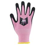 Pink-E 18G Sandy Black Nitrile Palm, EN388:4X43E Cut Level E 8/M