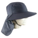Broad Brim Hat with Neck Flap - navy