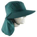 Broad Brim Hat with Neck Flap - green