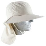 Broad Brim Hat with Neck Flap - khaki