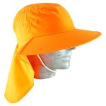 Broad Brim Hat with Neck Flap - orange
