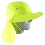 Broad Brim Hat with Neck Flap - yellow