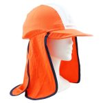 Fitover hat (Standard) for Hard Hats with legionnaire neck flap (Neon Orange)