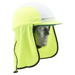 Fitover hat (Large) for motorbike, bicycle, equine helmets with legionnaire neck flap (Neon Yellow)