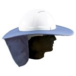 Sun Brim with Neck Flap for peaked helmets - cloth covered - Navy