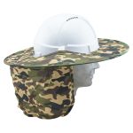 Foldaway Sun Brim with Neck Flap for peaked helmets - cloth covered - Camouflage