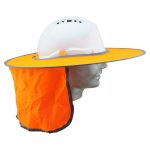 Foldaway Sun Brim with Neck Flap for peaked helmets - cloth covered - Orange