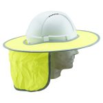 Foldaway Sun Brim with Neck Flap for peaked helmets - cloth covered - Yellow