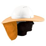 Sun Brim with Neck Flap for peaked helmets - cloth covered - Neon Orange