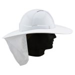 Sun Brim with Neck Flap for peaked helmets - cloth covered - White
