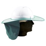 Sun Brim with Neck Flap for peaked helmets - plastic - Green