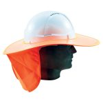 Sun Brim with Neck Flap for peaked helmets - plastic - Neon Orange