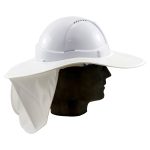 Sun Brim with Neck Flap for peaked helmets - plastic - White