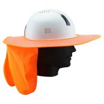 Sun Brim with Neck Flap for Wide Brim Helmets - plastic - Neon Orange