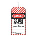 "DO NOT OPERATE" Indoor/Card Tags with eyelet and string (Bags of 100)