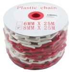 Safety Chain - Red/White (8mm links x 25M) - Roll