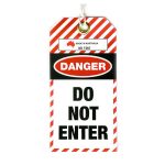 "DANGER DO NOT ENTER" Weather resistant Tags with metal eyelet and string (Bags of 100)